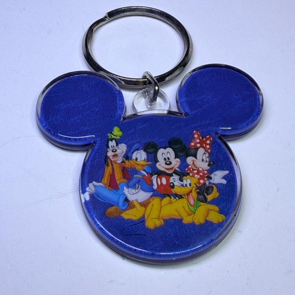 Walt Disney World Mickey and Friends Blue Acrylic Mickey Head Keychain‎ V748